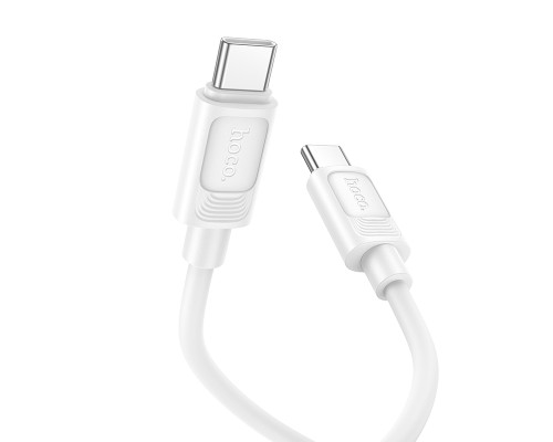 Кабель HOCO X122 Benefit 60W silicone charging data cable C to C White (6942007662253)