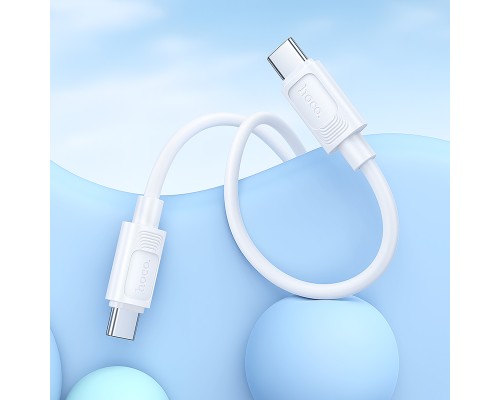 Кабель HOCO X122 Benefit 60W silicone charging data cable C to C White (6942007662253)