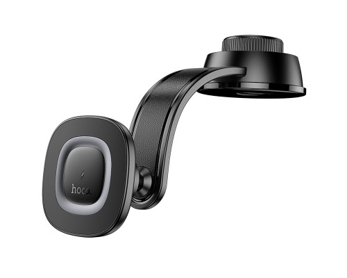 Автотримач для телефона з БЗП HOCO HW31 Crown magnetic wireless charging car holder(center console) Black Metal Gray (6942007646932)