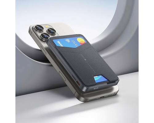 Зовнішній акумулятор HOCO Q46 Title PD20W magnetic power bank+card holder+phone holder(5000mAh) Silver Gray (6942007663106)