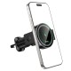 Автотримач для телефона з БЗП HOCO HW35 Power electric magnetic wireless fast charging car holder(air outlet) Black (6942007660792)