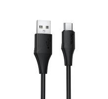 Кабель HOCO X124 Bien silicone charging data cable Type-C Black (6942007664424)