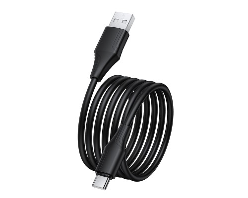 Кабель HOCO X124 Bien silicone charging data cable Type-C Black (6942007664424)