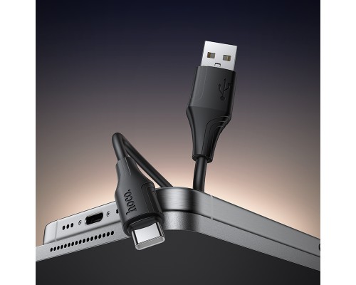 Кабель HOCO X124 Bien silicone charging data cable Type-C Black (6942007664424)