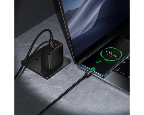 Кабель HOCO X127 Exceed charging data cable Type-C Black (6942007675604)