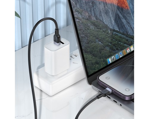 Кабель HOCO X109 Energy PD silicone charging data cable iP(L=1M) Black (6942007636186)