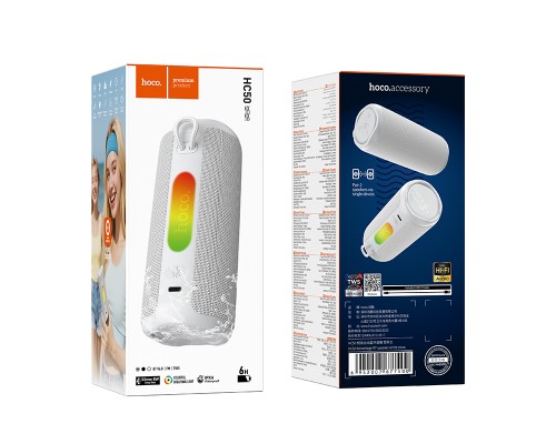 Портативна колонка HOCO HC50 Advantage, 8W, IPX4, White Snow (6942007677400)