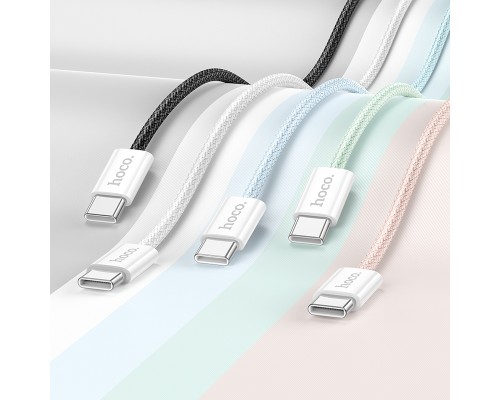 Кабель HOCO X104 Source 60W charging data cable Type-C to Type-C(L=1M) White (6942007616867)