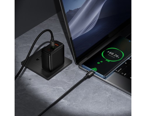 Кабель HOCO X127 Exceed 60W charging data cable C to C Black (6942007675611)