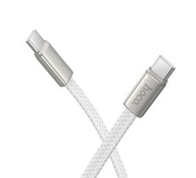 Кабель HOCO X125 Exceso 60W charging data cable C to C White (6942007671699)