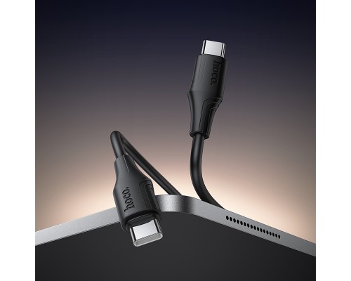 Кабель HOCO X124 Bien 60W silicone charging data cable C to C Black (6942007664448)