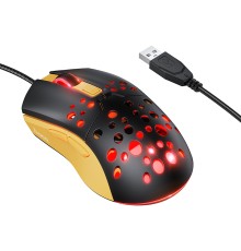 Маніпулятор миша HOCO GM51 Sky luminous gaming wired mouse black＆yellow (6942007675253)