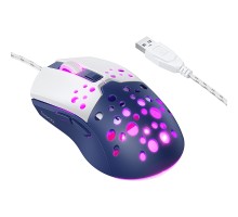 Маніпулятор миша HOCO GM51 Sky luminous gaming wired mouse white＆blue (6942007675260)