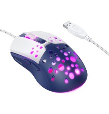 Маніпулятор миша HOCO GM51 Sky luminous gaming wired mouse white＆blue (6942007675260)