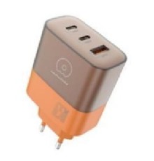 Мережевий зарядний пристрій WUW-C215 65W Charger 2 USB C + USB A brown orange (C215BO)