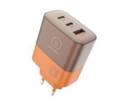 Мережевий зарядний пристрій WUW-C215 65W Charger 2 USB C + USB A brown orange (C215BO)