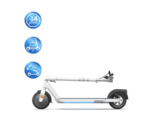 Електросамокат OKAI ES20-NEON White 9", 300(600)W, 9.8Ah, 40km, 25km\h, 20%, NFC, App, 16kg (ES20-W)