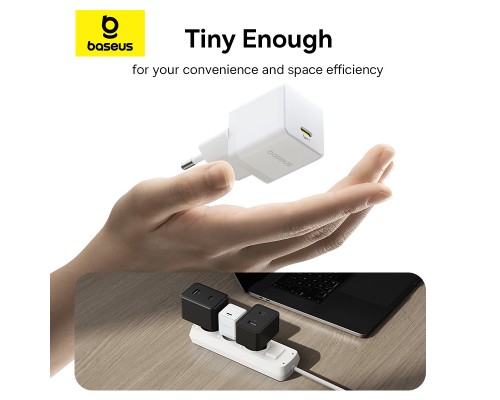 Мережевий зарядний пристрій Baseus Palm Fast Charger 1C 30W EU Moon White (P10111605213-00)