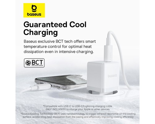 Мережевий зарядний пристрій Baseus Palm Fast Charger 1C 30W EU Moon White (P10111605213-00)