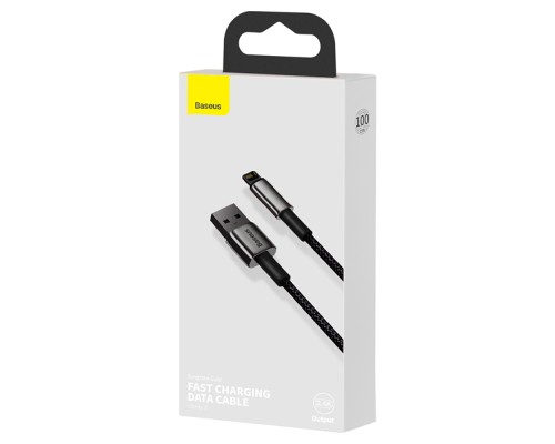 Кабель Baseus Tungsten Gold Fast Charging Data Cable USB to iP 2.4A 1m Black (CALWJ-01)