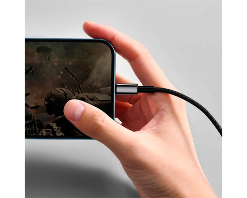 Кабель Baseus Tungsten Gold Fast Charging Data Cable USB to iP 2.4A 1m Black (CALWJ-01)