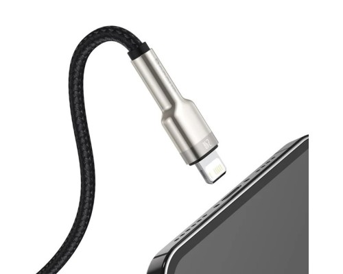 Кабель Baseus Cafule Series Metal Data Cable USB to IP 2.4A 0.25m Black (CALJK-01)