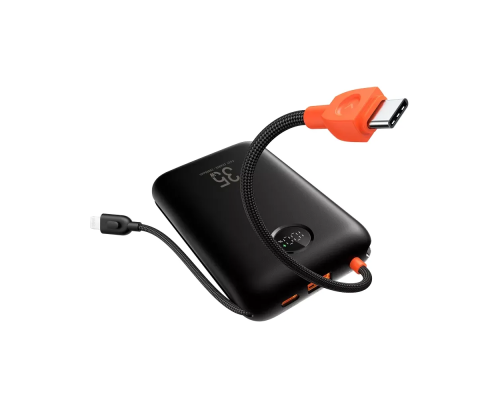 Зовнішній акумулятор VEGER 20000 mAh with built-in cables Type C / Lightning PD QC3.0 35W K2 (W2068) black (VG-W2068)