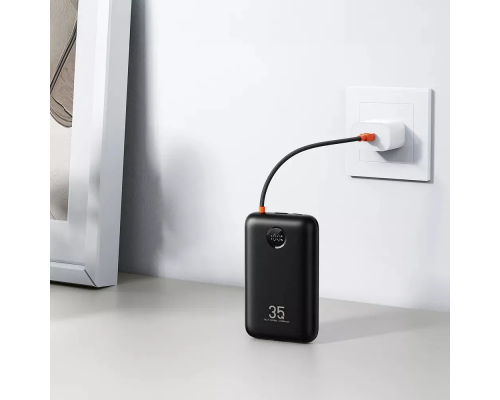 Зовнішній акумулятор VEGER 20000 mAh with built-in cables Type C / Lightning PD QC3.0 35W K2 (W2068) black (VG-W2068)