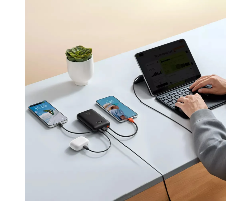 Зовнішній акумулятор VEGER 20000 mAh with built-in cables Type C / Lightning PD QC3.0 35W K2 (W2068) black (VG-W2068)