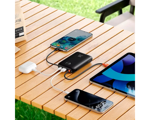 Зовнішній акумулятор VEGER 20000 mAh with built-in cables Type C / Lightning PD QC3.0 35W K2 (W2068) black (VG-W2068)