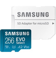 Карта пам'яті microSDXC (UHS-І U3) Samsung EVO Select 256Gb class 10 A2 V30 (R130MB/s, W30MB/s) (adapter SD) (MB-ME256KA/EU)