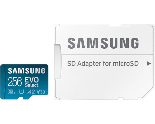 Карта пам'яті microSDXC (UHS-І U3) Samsung EVO Select 256Gb class 10 A2 V30 (R130MB/s, W30MB/s) (adapter SD) (MB-ME256KA/EU)