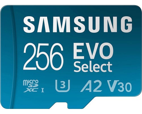 Карта пам'яті microSDXC (UHS-І U3) Samsung EVO Select 256Gb class 10 A2 V30 (R130MB/s, W30MB/s) (adapter SD) (MB-ME256KA/EU)