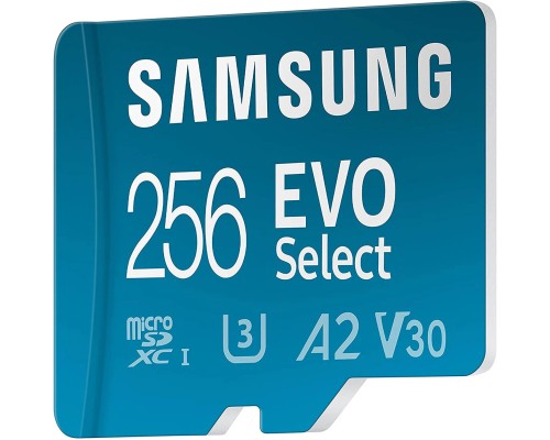 Карта пам'яті microSDXC (UHS-І U3) Samsung EVO Select 256Gb class 10 A2 V30 (R130MB/s, W30MB/s) (adapter SD) (MB-ME256KA/EU)