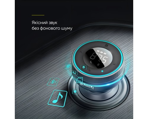 АЗП з FM-модулятором Baseus Enjoy Car Wireless MP3 Charger (Wireless 5.0+5V/3.4A) Black (CCLH-01)