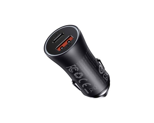 Автомобільний зарядний пристрій Baseus Golden Contactor Max Dual Fast Charger Car Charger U+C 60W Dark Gray (CGJM000113)