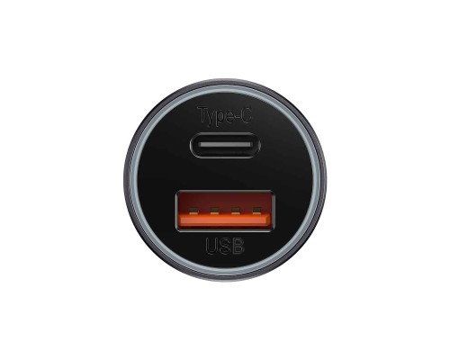 Автомобільний зарядний пристрій Baseus Golden Contactor Max Dual Fast Charger Car Charger U+C 60W Dark Gray (CGJM000113)
