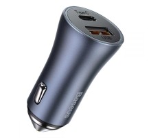 Автомобільний зарядний пристрій Baseus Golden Contactor Pro Dual Quick Charger Car Charger U+C 40W Dark Gray (CCJD-0G)