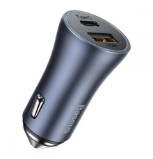 Автомобільний зарядний пристрій Baseus Golden Contactor Pro Dual Quick Charger Car Charger U+C 40W Dark Gray (CCJD-0G)