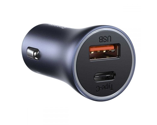 Автомобільний зарядний пристрій Baseus Golden Contactor Pro Dual Quick Charger Car Charger U+C 40W Dark Gray (CCJD-0G)