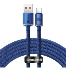 Кабель Baseus Crystal Shine Series Fast Charging Data Cable USB to Type-C 100W 2m Blue (CAJY000503)