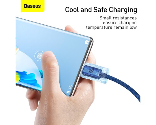 Кабель Baseus Crystal Shine Series Fast Charging Data Cable USB to Type-C 100W 2m Blue (CAJY000503)