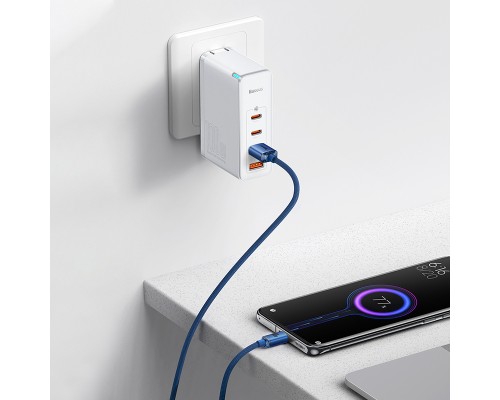 Кабель Baseus Crystal Shine Series Fast Charging Data Cable USB to Type-C 100W 2m Blue (CAJY000503)