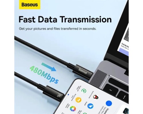 Кабель Baseus Tungsten Gold Fast Charging Data Cable Type-C to Type-C 240W 1m Black (CAWJ040001)