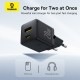 Мережевий зарядний пристрій Baseus Palm Fast Charger C+U 20W EU Cluster Black (with Baseus Mini White Cable USB-C to USB-C 60W (20V/3A) 1m Cluster Bla (P10111608113-01)