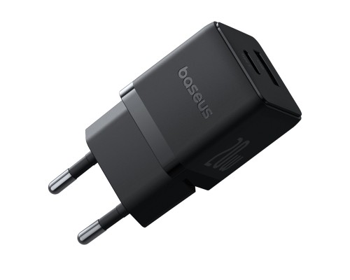Мережевий зарядний пристрій Baseus Palm Fast Charger C+U 20W EU Cluster Black (with Baseus Mini White Cable USB-C to USB-C 60W (20V/3A) 1m Cluster Bla (P10111608113-01)