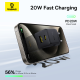 Мережевий зарядний пристрій Baseus Palm Fast Charger C+U 20W EU Cluster Black (with Baseus Mini White Cable USB-C to USB-C 60W (20V/3A) 1m Cluster Bla (P10111608113-01)