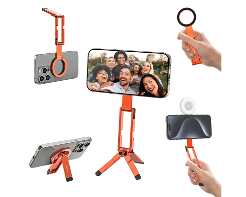 Тримач телефона Ulanzi MA60 Foldable Magnetic Phone Tripod (Orange) (S040)