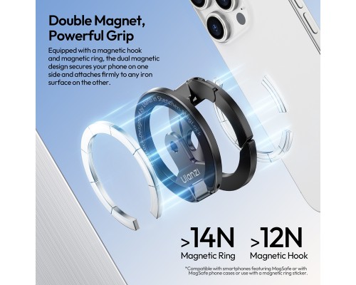 Тримач Ulanzi MA02 MagLock Dual Magnetic Phone Stand(Black) (M067)
