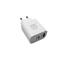 Мережевий зарядний пристрій WUW-C172 20W PD USB-C + USB QC3.0 18W black (c172B)